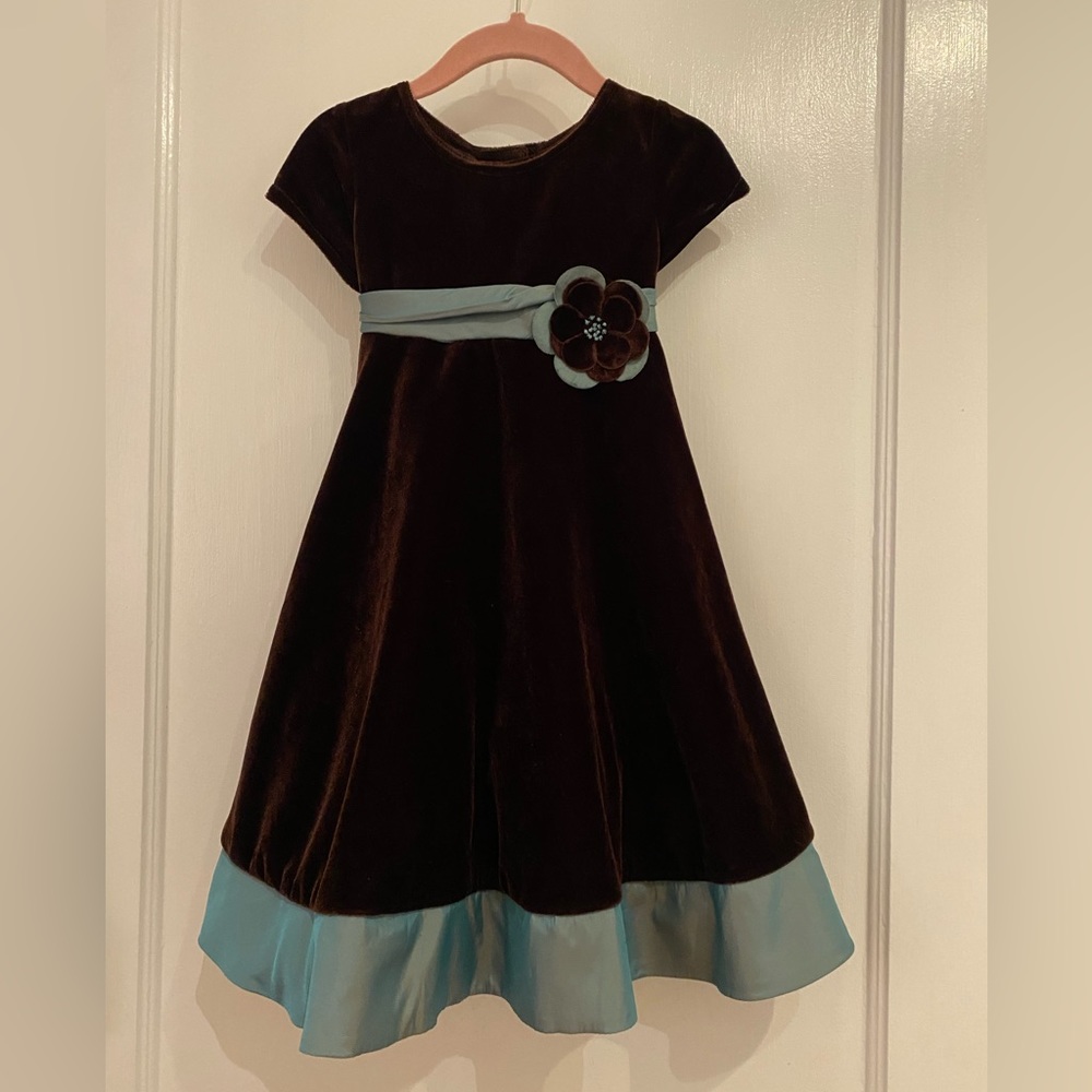 Good Lad of Philadelphia toddler girl dress brown and teal dress size 3t
